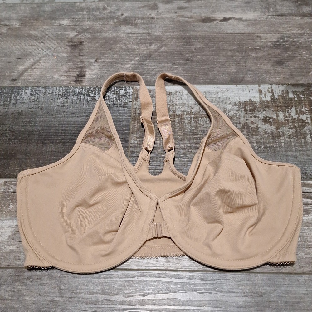 Wacoal Bra 36DD Beige Nude Unlined Underwire Racerback Front Close 65124